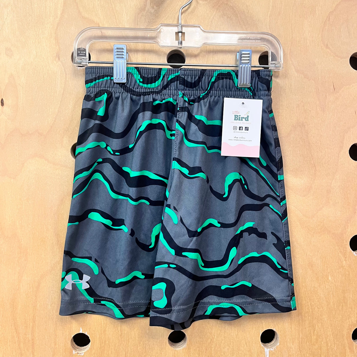 Grey + Green Active Shorts