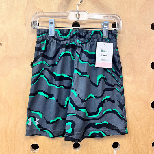 Grey + Green Active Shorts