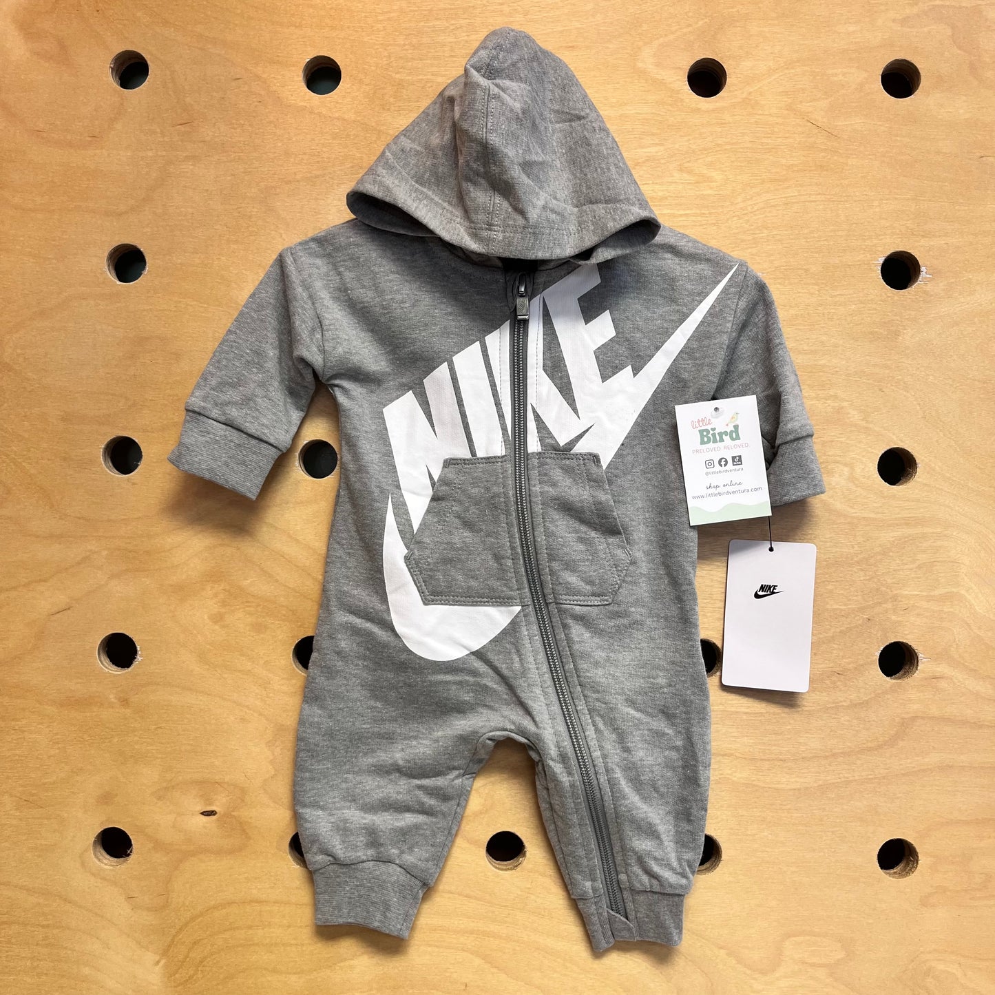 Grey Logo Zip Hoodie Romper NEW!
