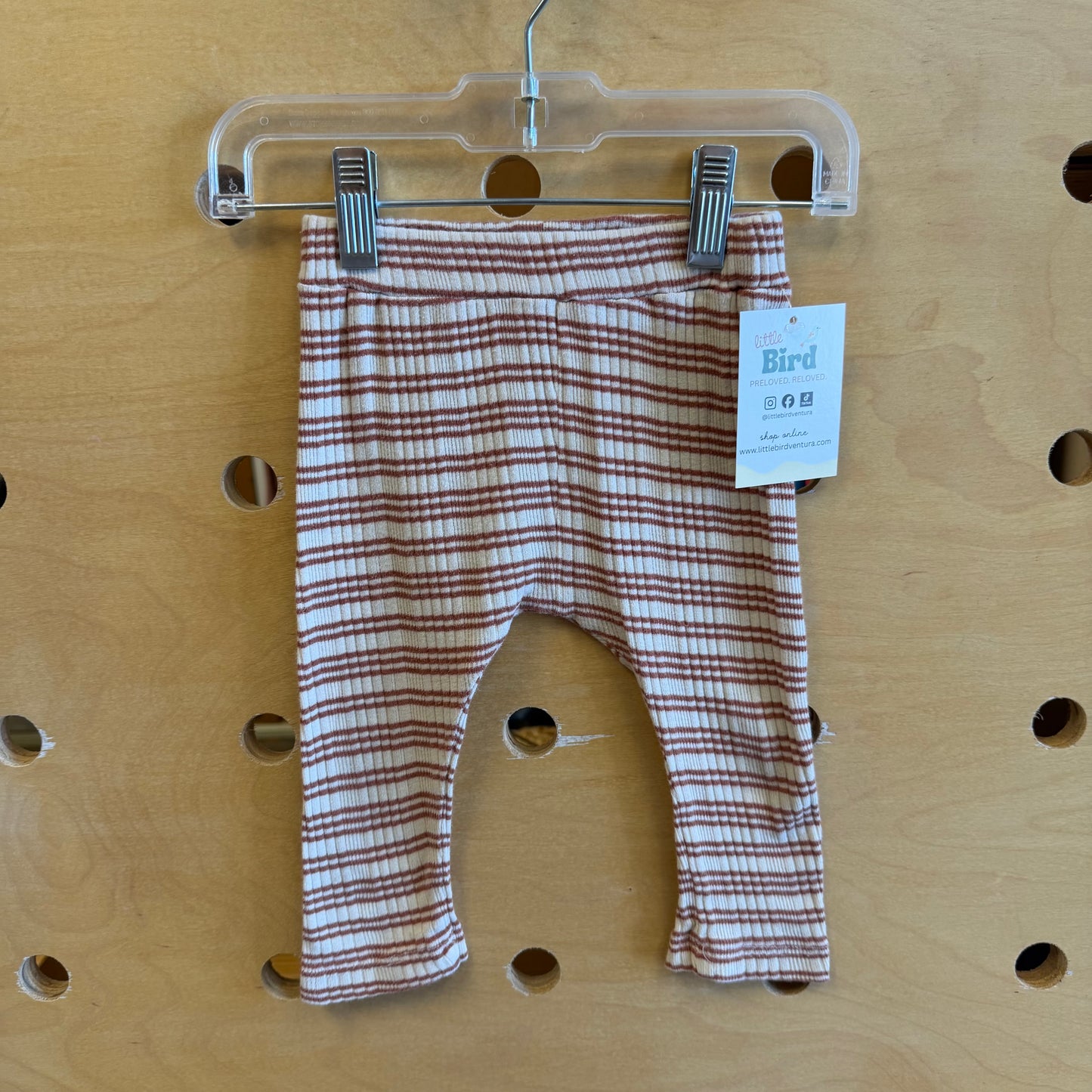 Organic Cream/Rust Ribbed Pants