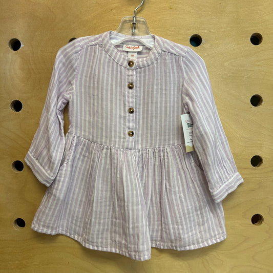 Lavender Striped Muslin Dress