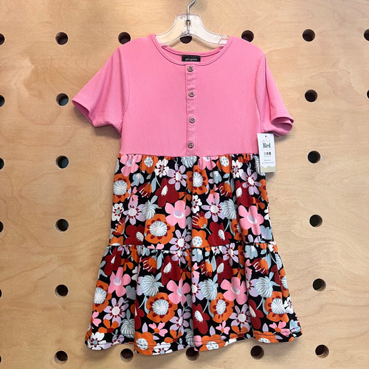 Pink & Black Floral Dress