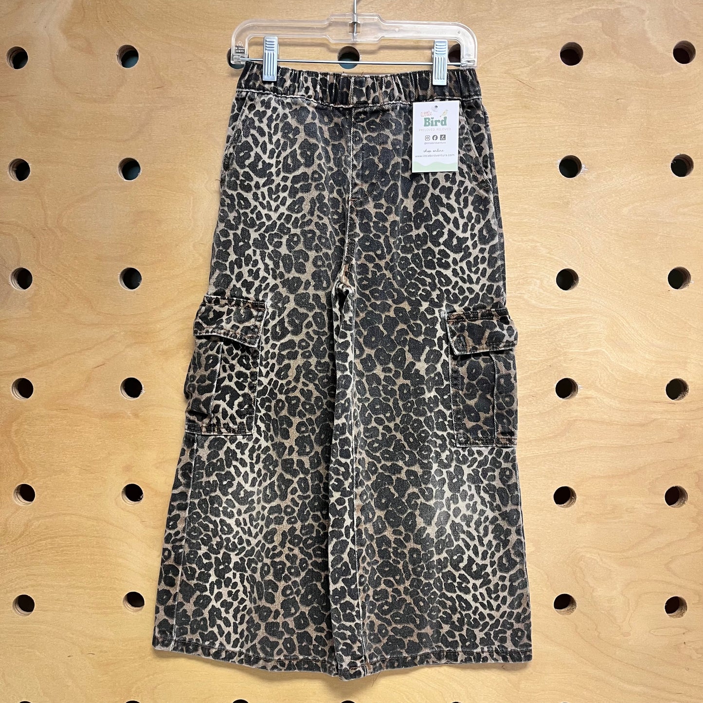 Wide Leg Animal Print Denim Pants