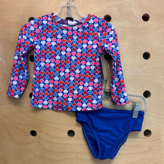 Blue/Pink Hearts Swimsuit