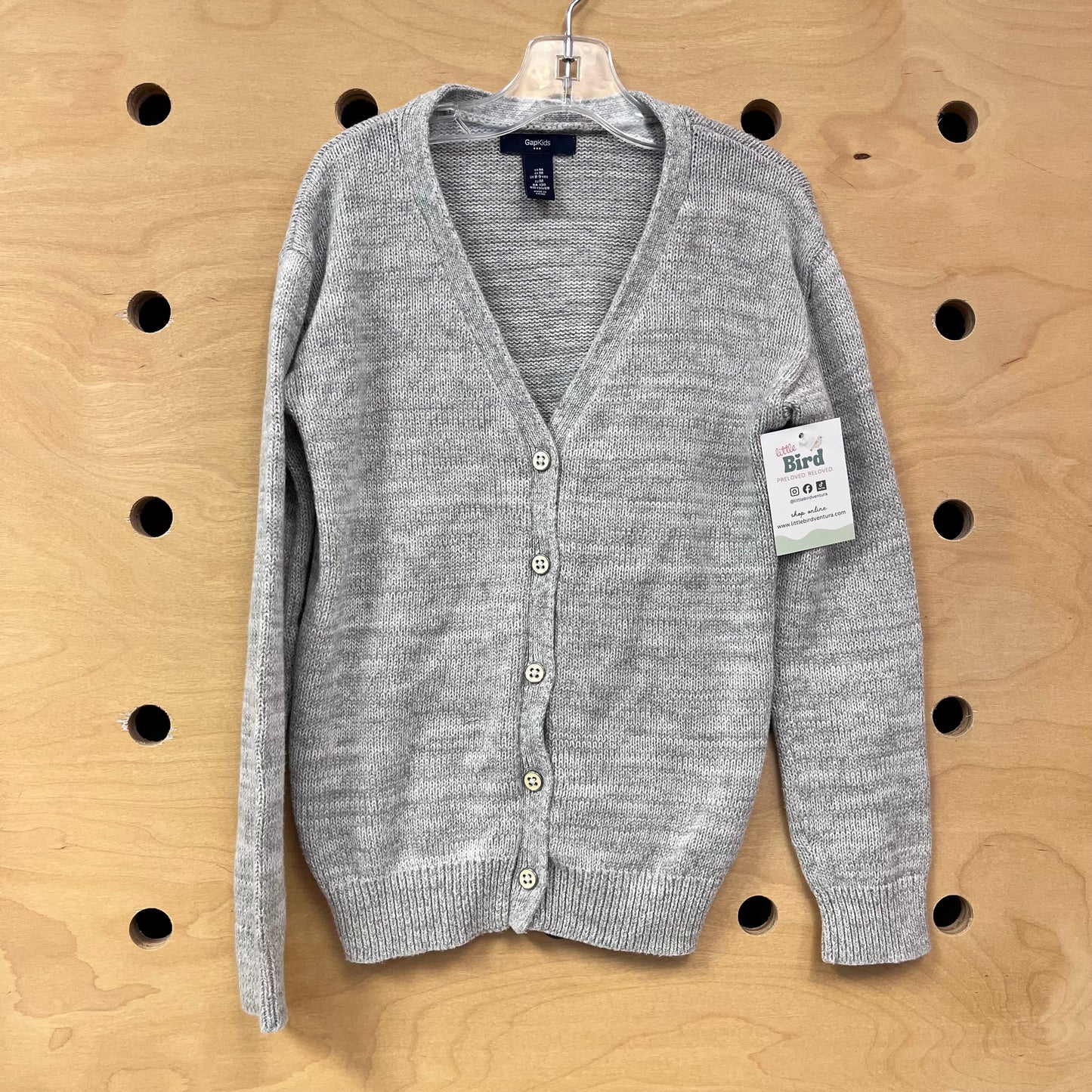 Grey Knit Button Up Cardigan