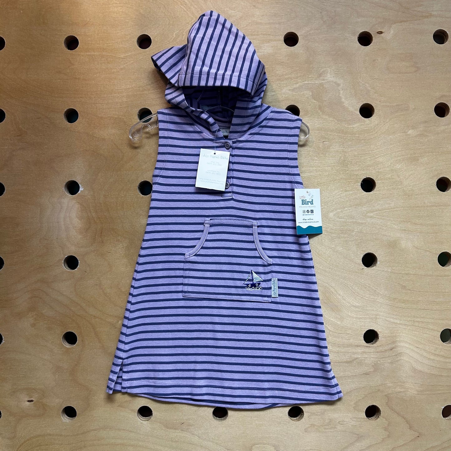 Purple Striped Salboat Hoodie Dress MEW!