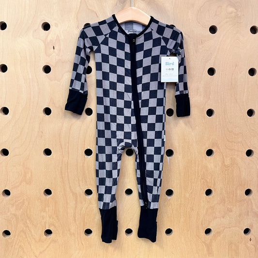 Black & Grey Checker Bamboo Zippy