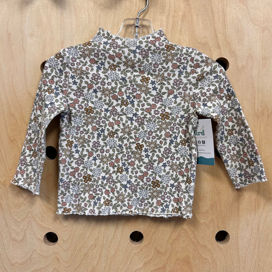 Organic Muted Floral Ribbed Top