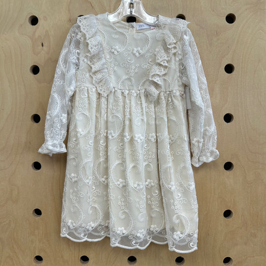 Cream Lace Overlay Dress