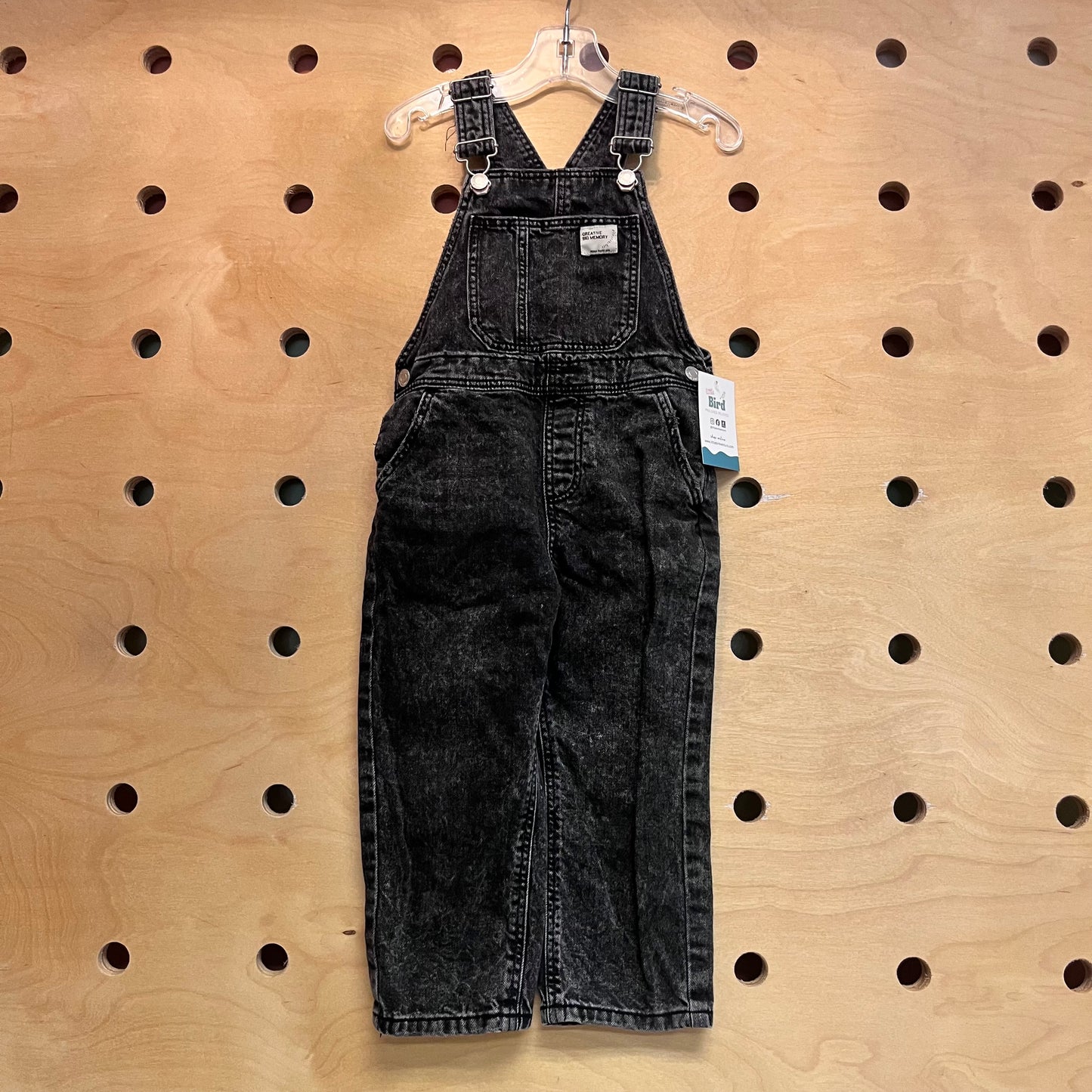 Black Denim Overalls
