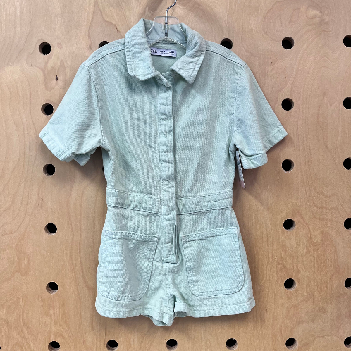Mint Denim Snap Romper