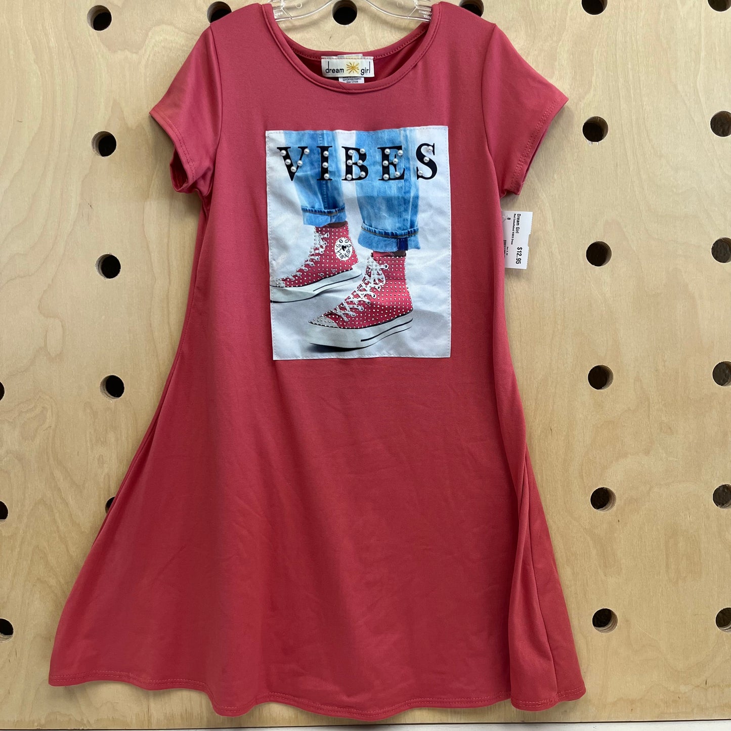 Red Embellished VIBES Dress