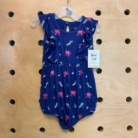 Blue Axolotl Bamboo Romper