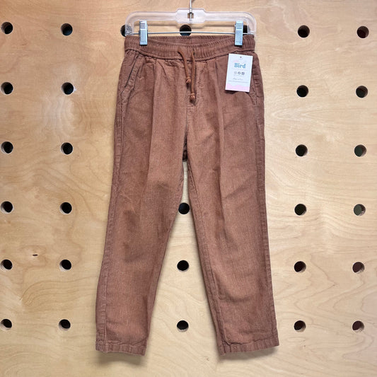 Linen Blend Brown/Tan Drawstring Pants