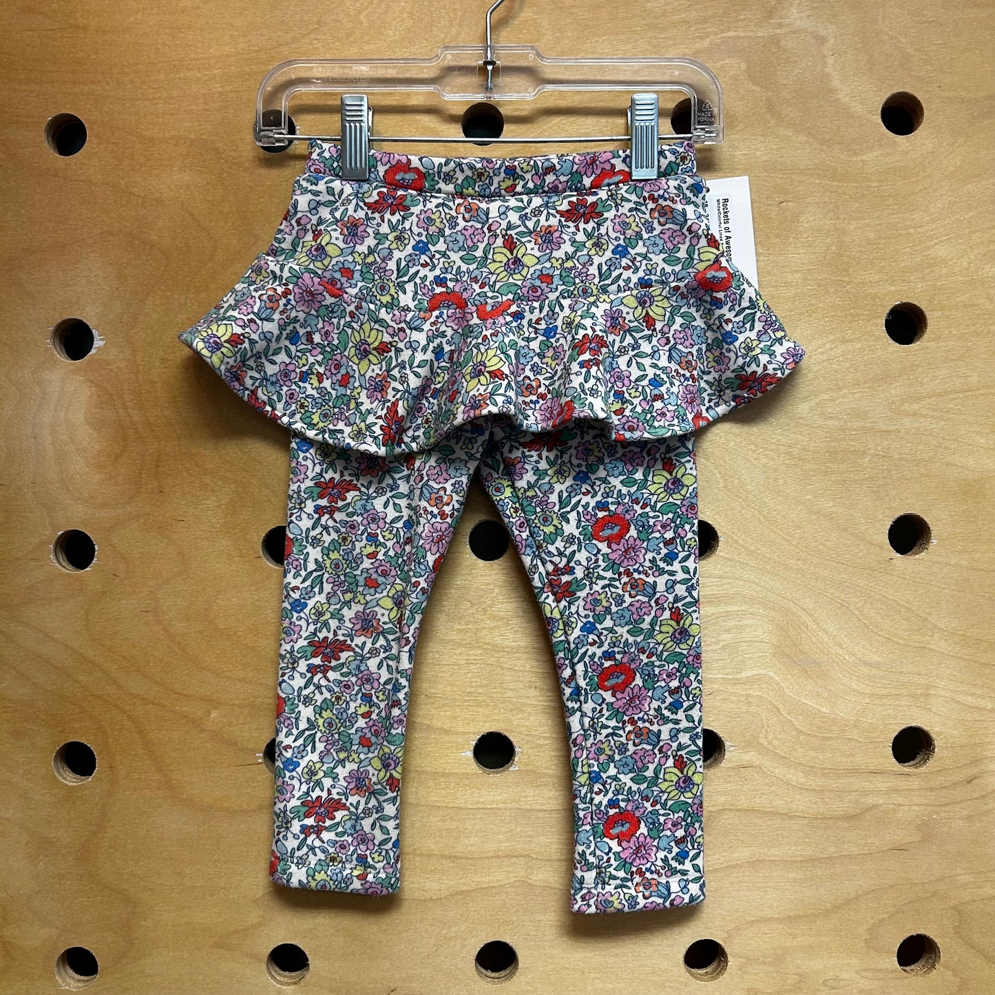 White/Colorful Lined Skirt-Pants