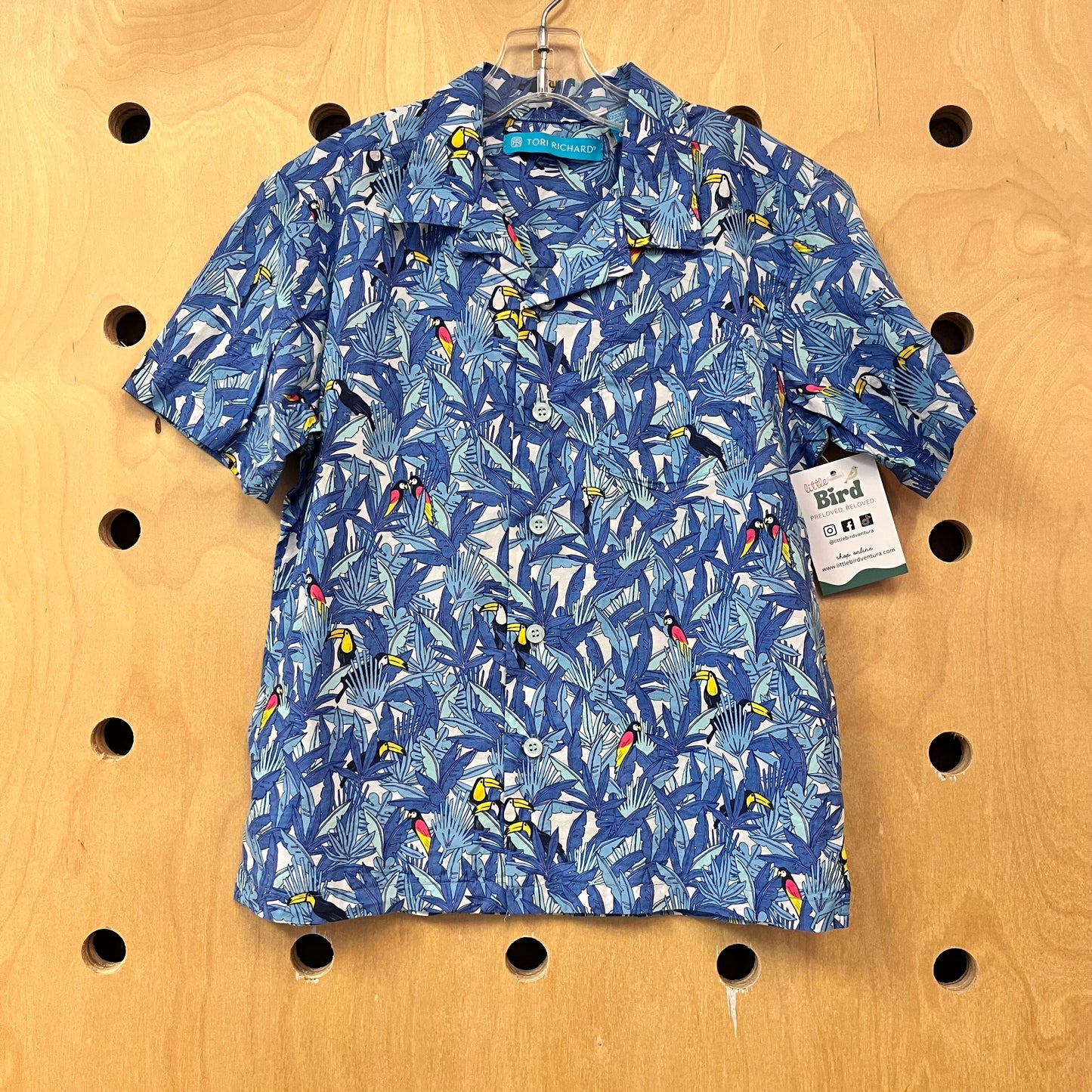 Blue Toucan Button Up