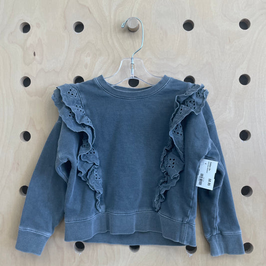 Grey Eyelet Sweatshirt