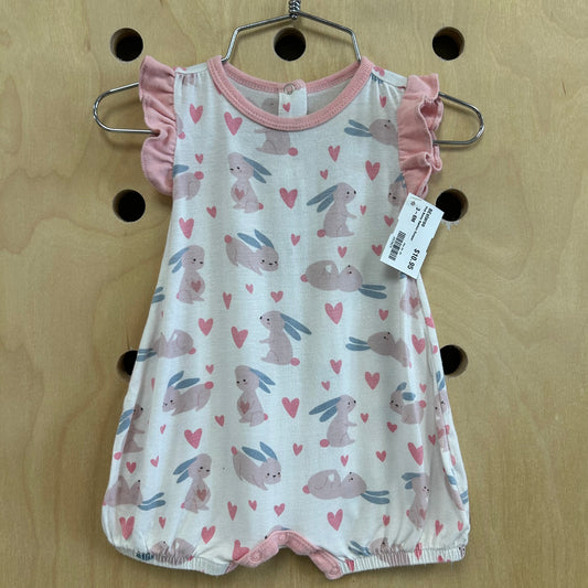 Pink Bunny Bamboo Romper