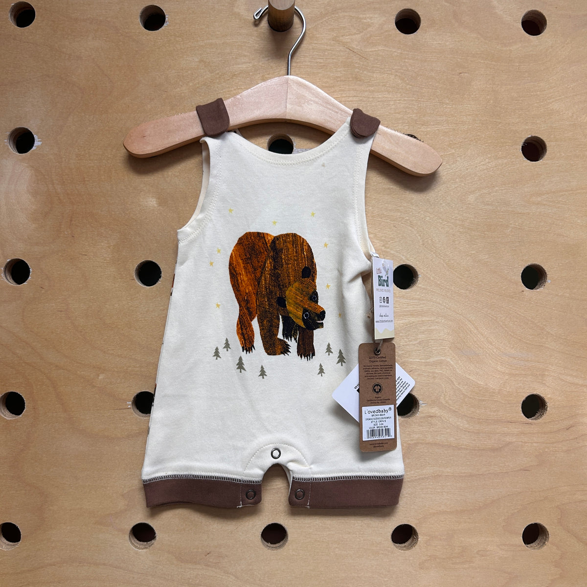 Organic Cream/Brown Bear Romper NEW!