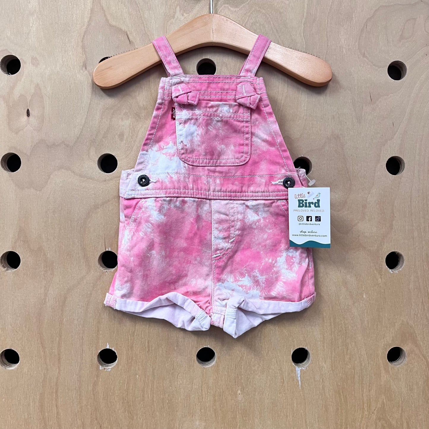 Pink Tie Dye Denim Shortalls