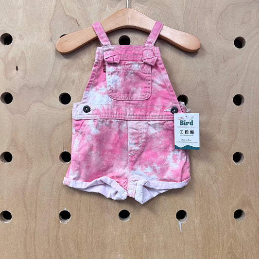 Pink Tie Dye Denim Shortalls