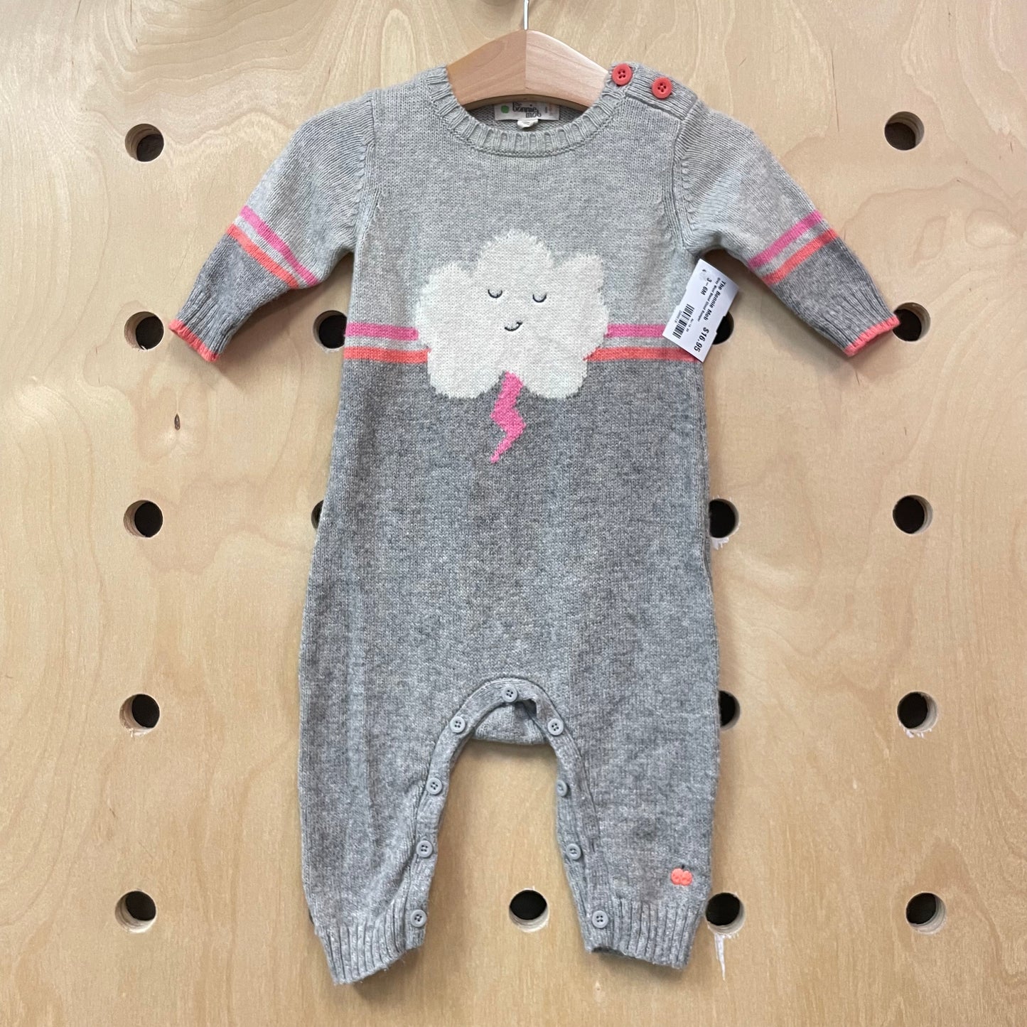 Grey Wool Blend Cloud Romper