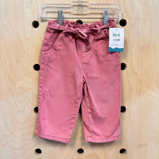 Pink Floral Belted Pants