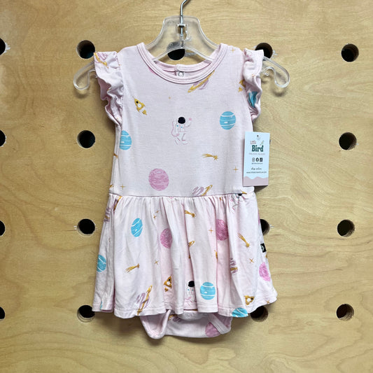Pink & Gold Space Bamboo Bodysuit Dress