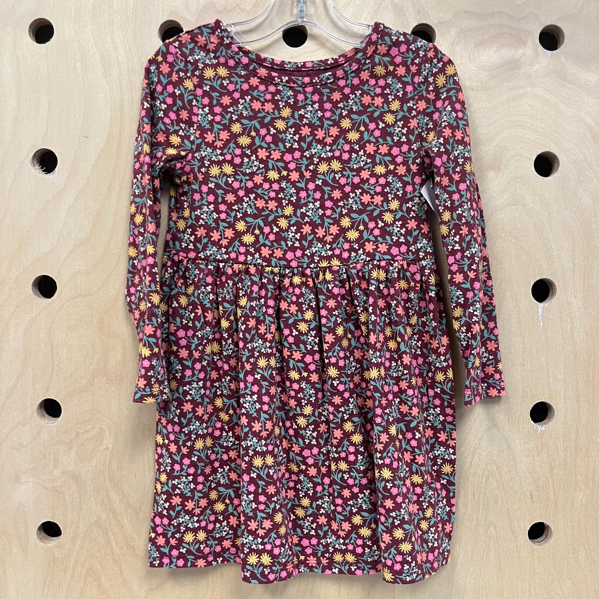 Maroon Floral LS Dress