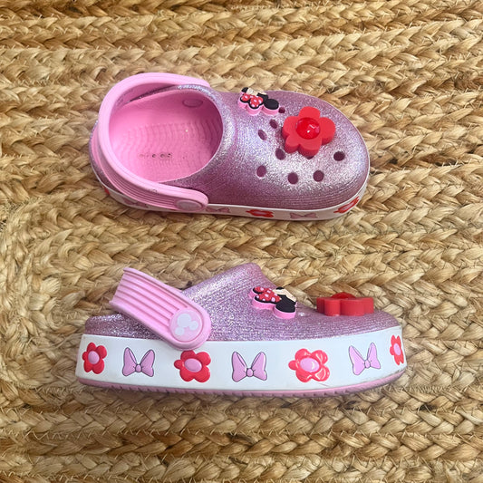 Pink Minnie Mouse Light-Up Platform Clogs