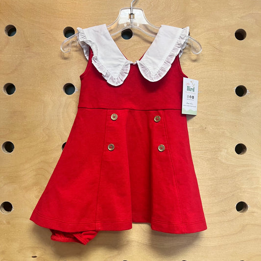 Red/White Peter Pan Collar Dress