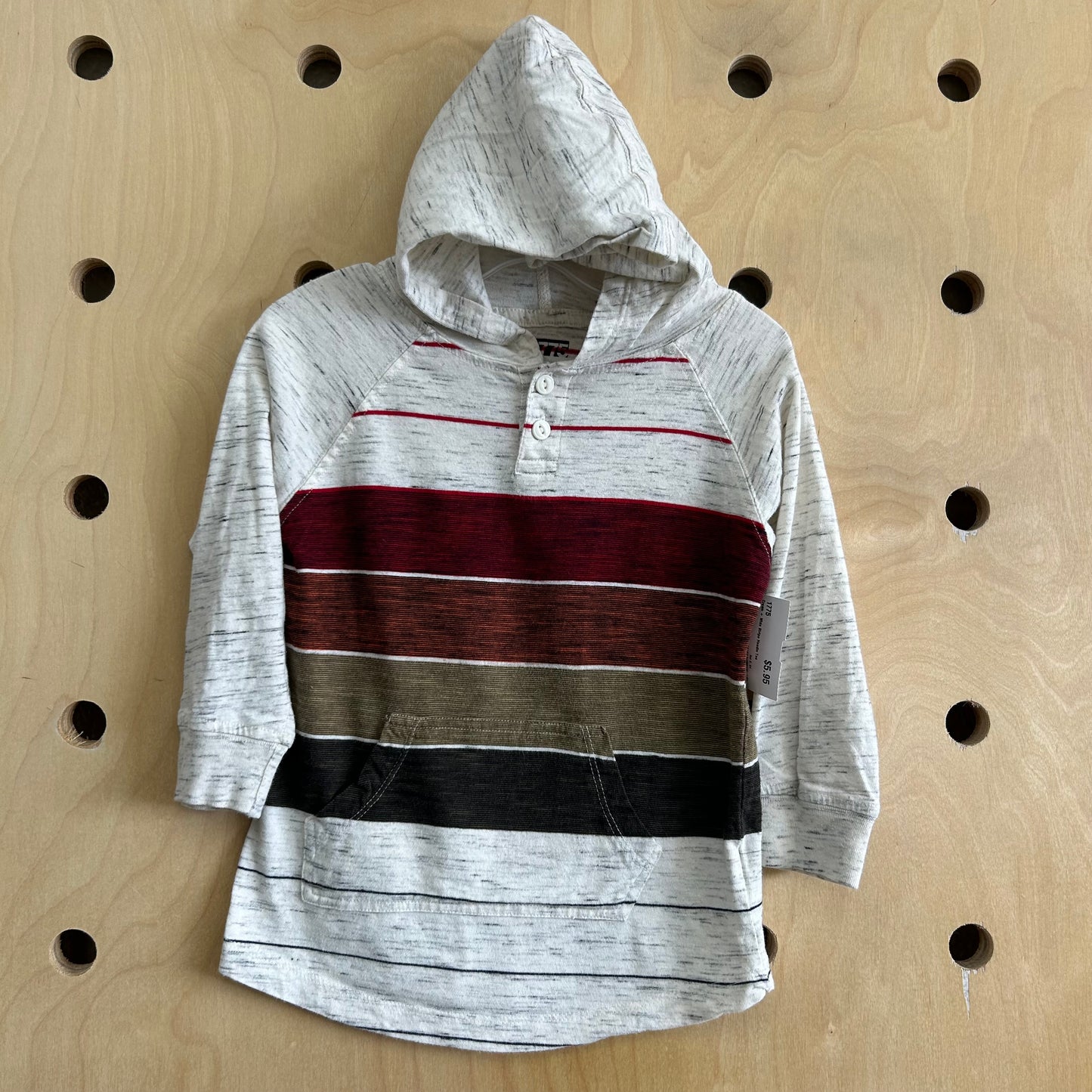 Cream + Wide Stripe Hoodie Tee