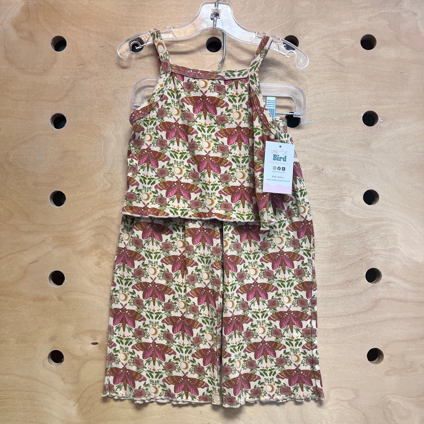 Organic Pink Moths/Flowers Outfit