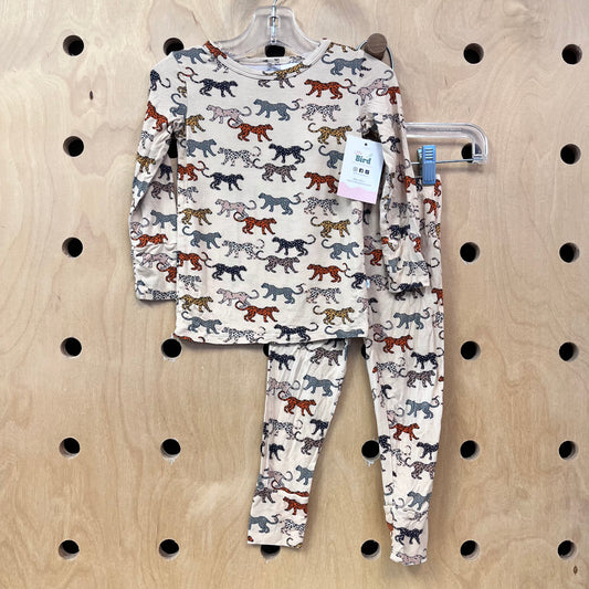 Cream Cheetah Bamboo Pajamas