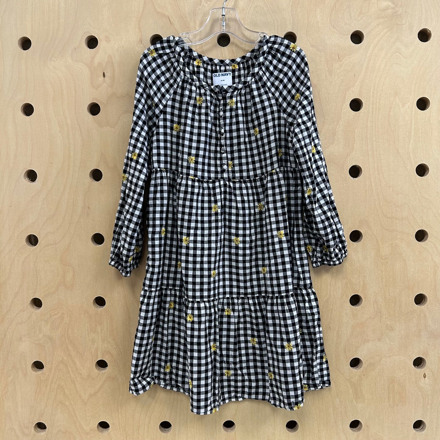 Black Gingham Sunflower Dress