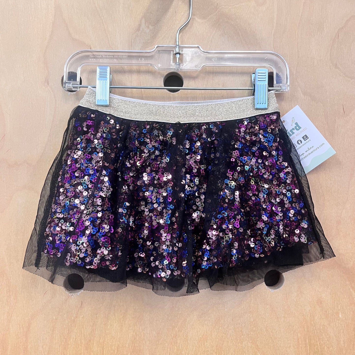 Black Sequin Tulle Skirt