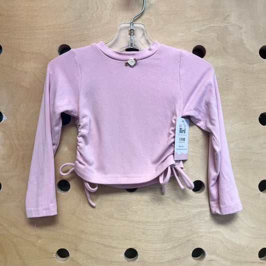 Pink Cinched Sides Flower LS