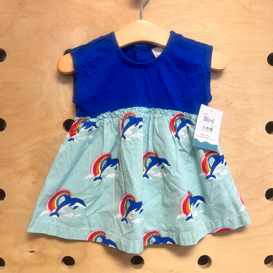 Blue Rainbow Dolphin Dress