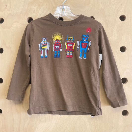 Brown Robots LS Tee