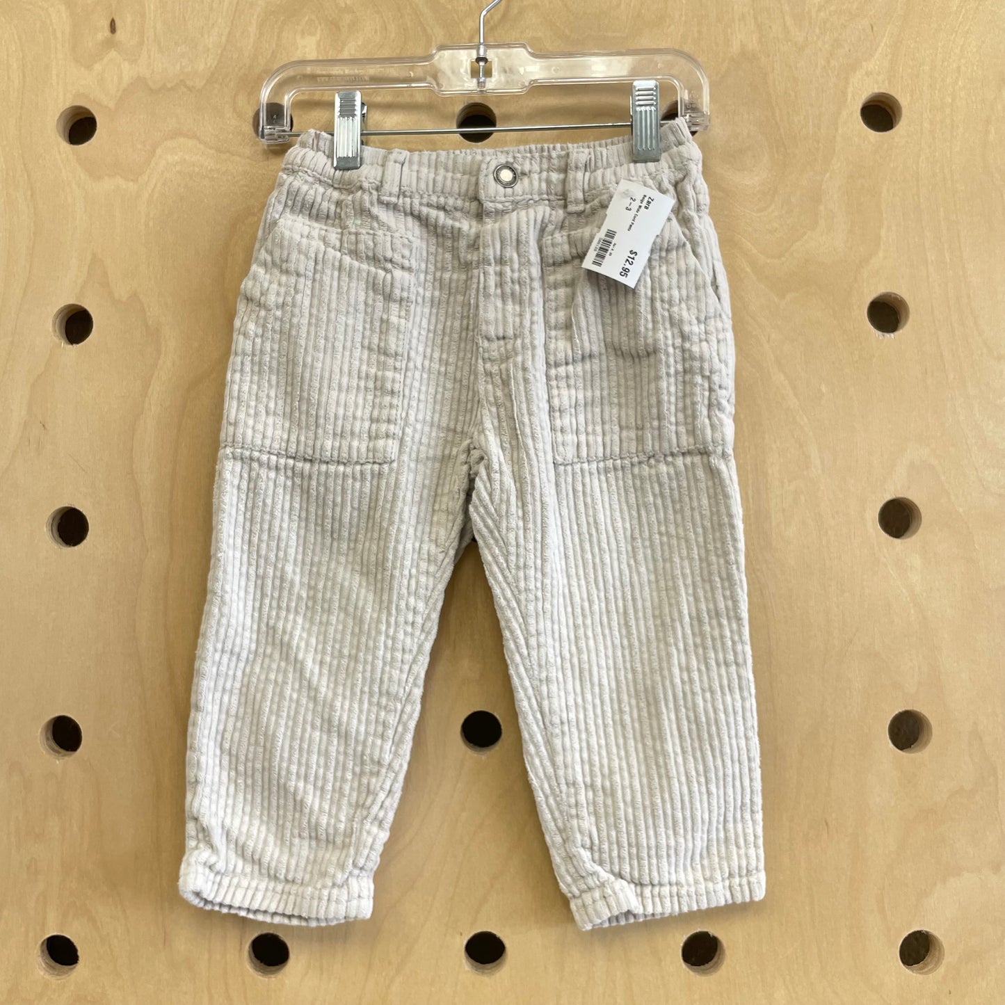 Beige Wide Cord Pants