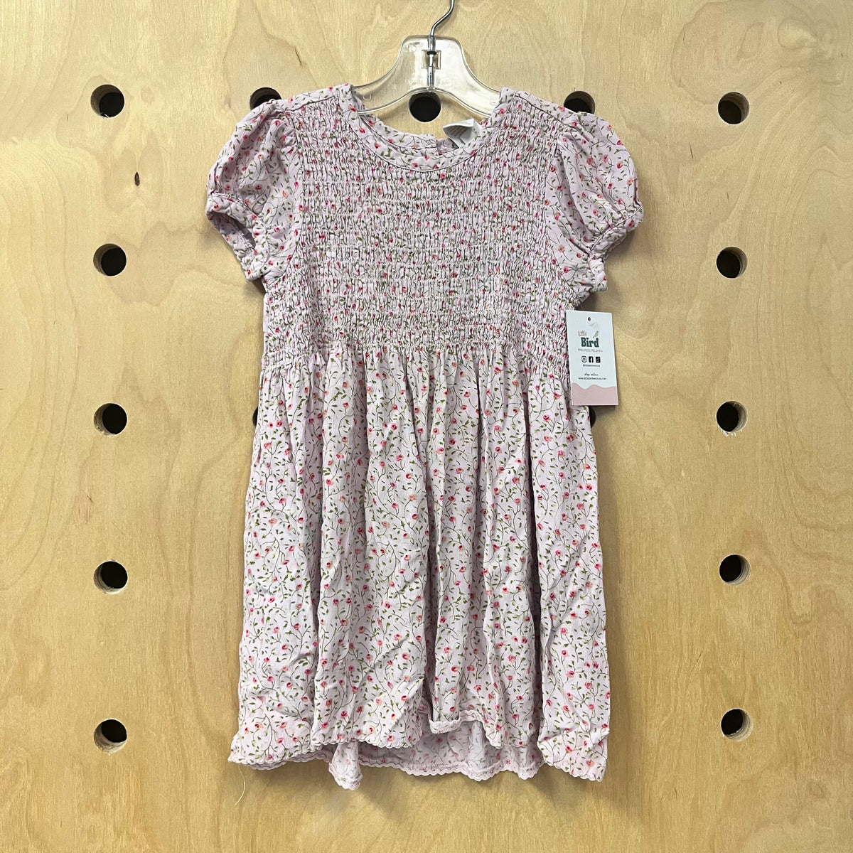 Pink Floral Smocked Dress