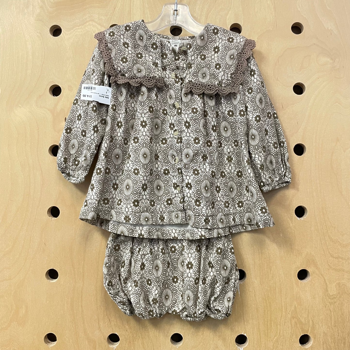 Organic Brown + Tan Floral Dress