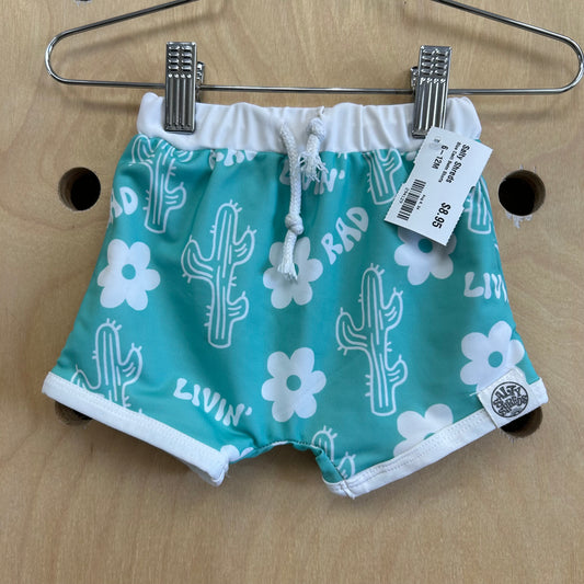 Blue Cacti Swim Shorts