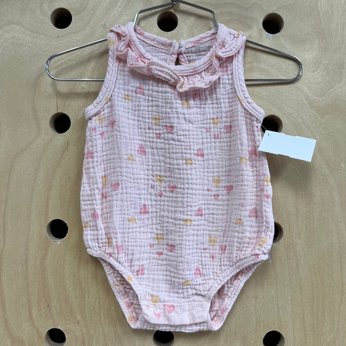 Pink Hearts Muslin Romper