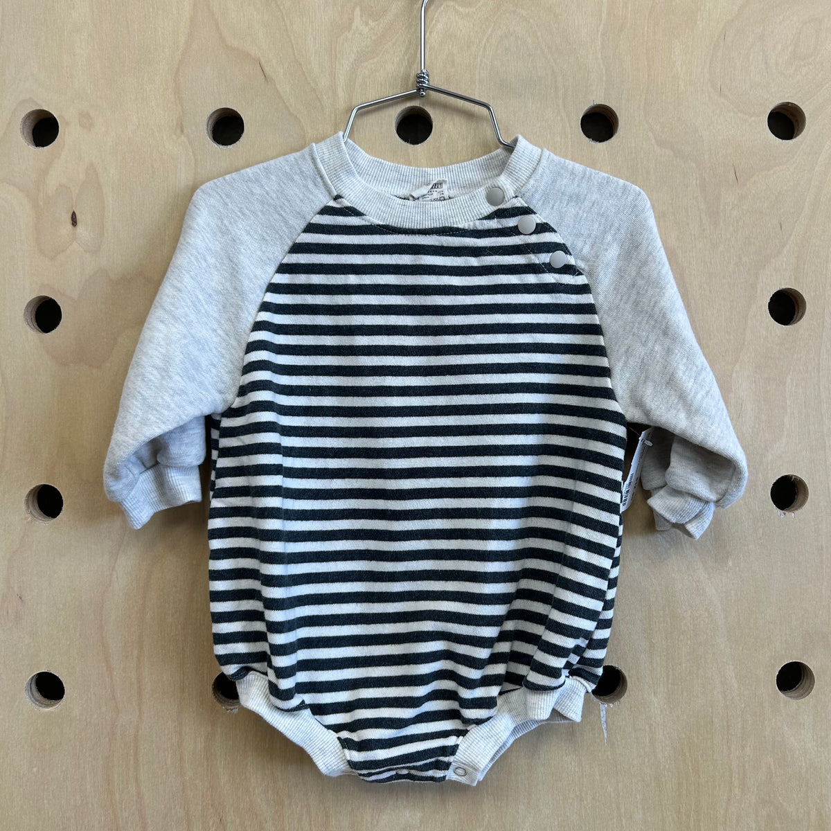 Grey+Black Striped Romper