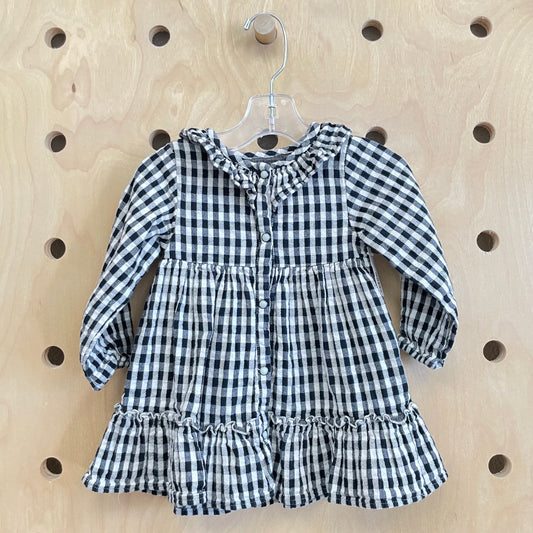 Black & White Ruffle Collar Dress