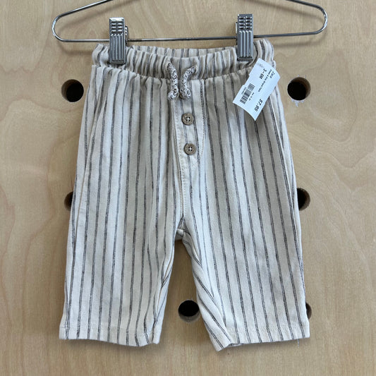 Cream & Grey Striped Pants