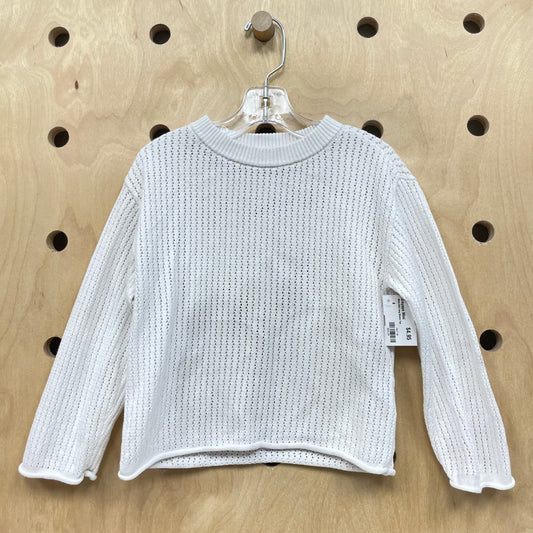White Knit Long Sleeve Top