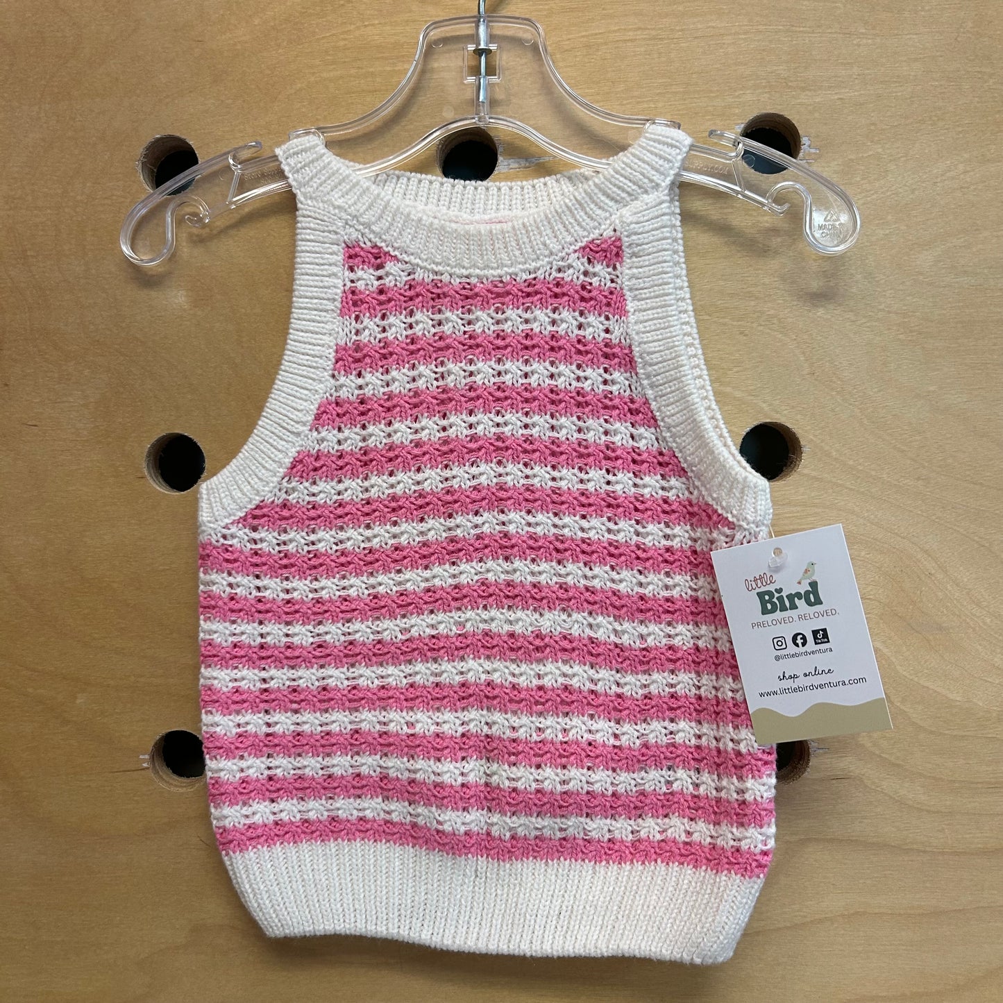 Pink & White Knit Tank