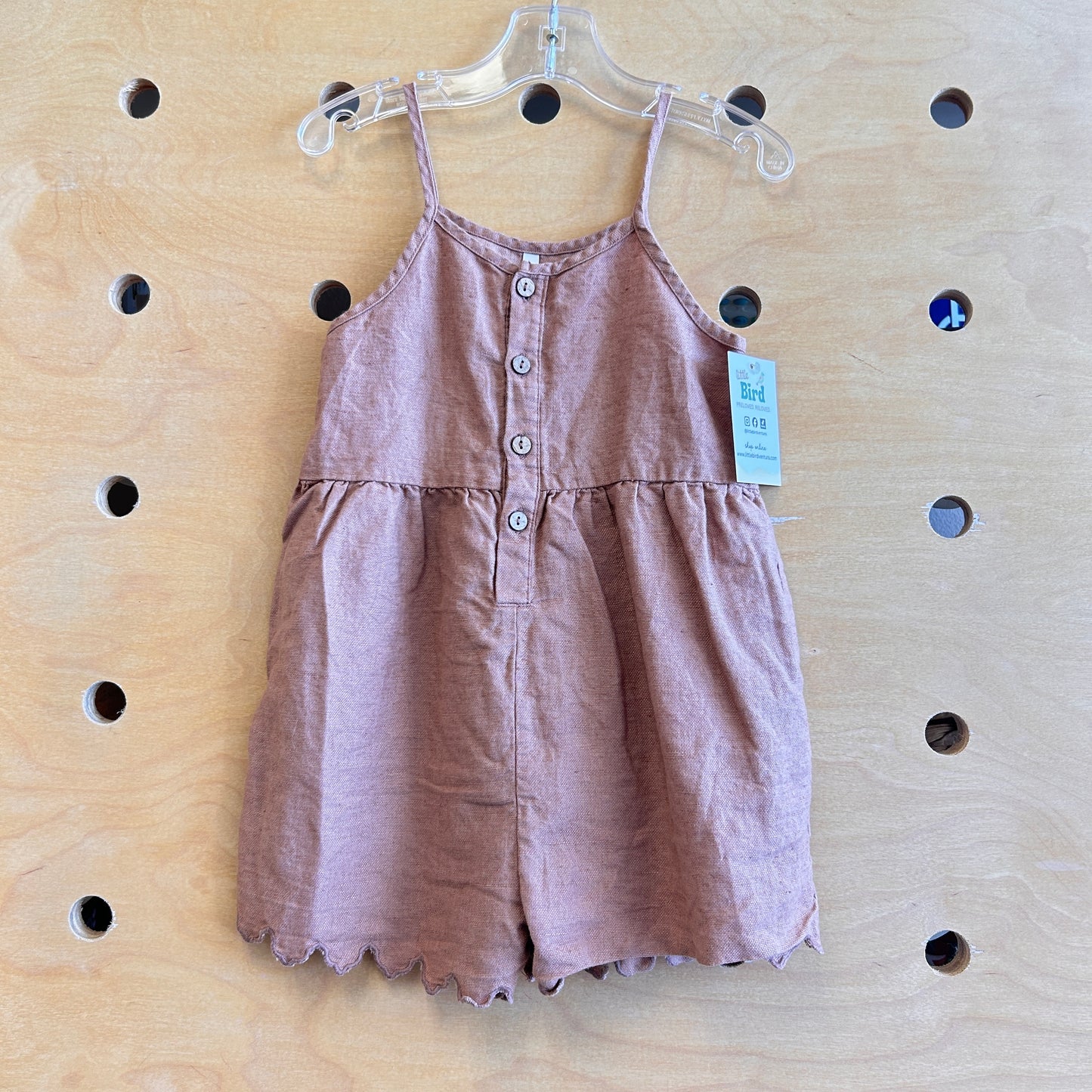Earthy Brown Linen Blend Romper